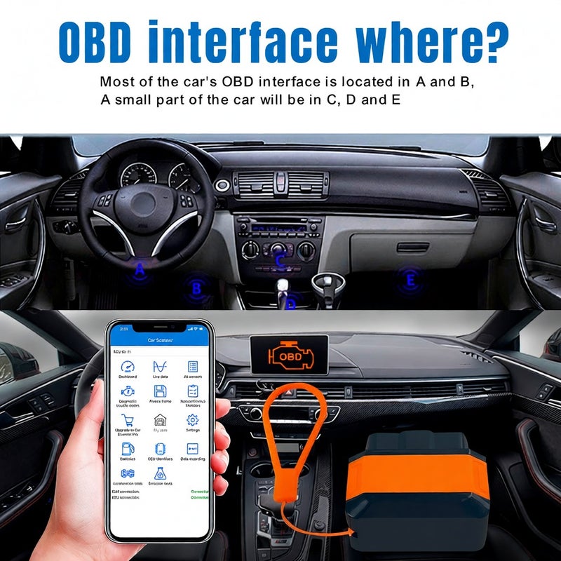 KONNWEI KW906 BT 5.0 Wireless OBDII Car Auto Diagnostic Scan Tools Car Detector Tester Scanner for IOS Android System, Black - Image 4