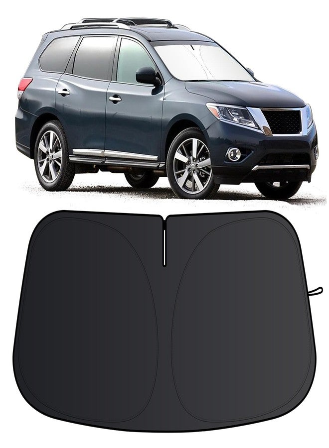 JCRNBU Windshield Sun Shade for Nissan Pathfinder 2013-2020 Foldable Sun Visor Protector for Pathfinder Accessories Sunshade Car Front Window Sunshades Blocks UV Rays - Image 1