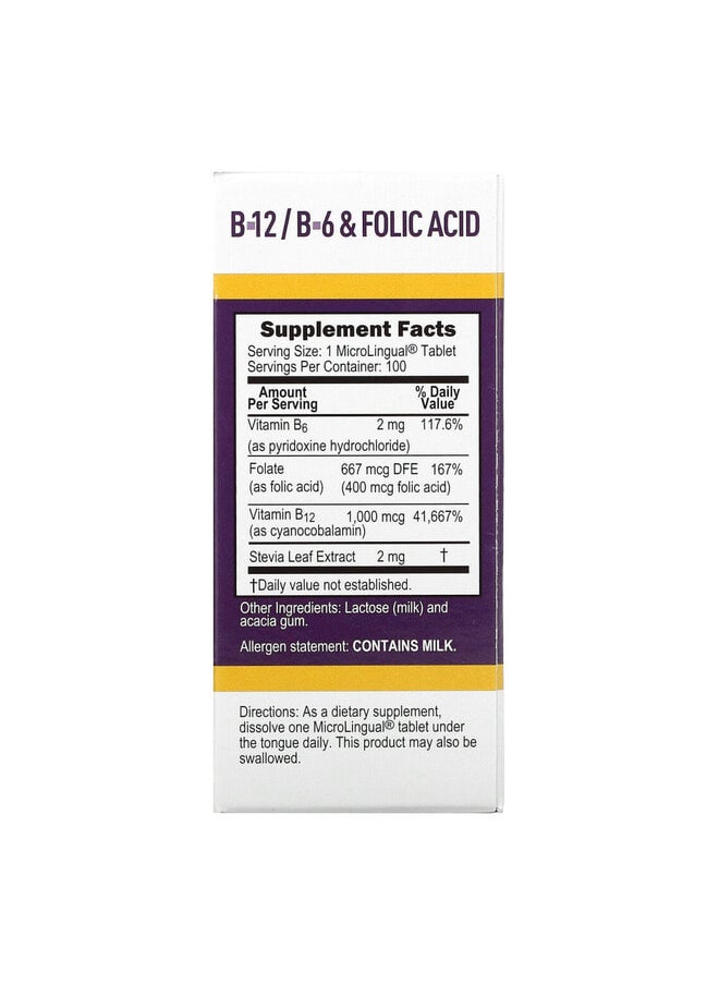 Superior Source Cyanocobalamin B-12, B-6 & Folic Acid, 100 MicroLingual Instant Dissolve Tablets  - Image 3
