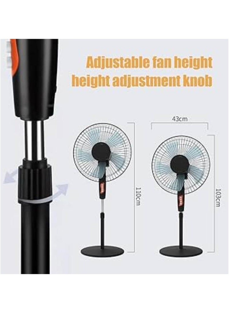 Ruay Stand Fan, 45W, 3 Adjustable Speeds, for Perfect Room Temperature, Sleek Design, Black - Image 5