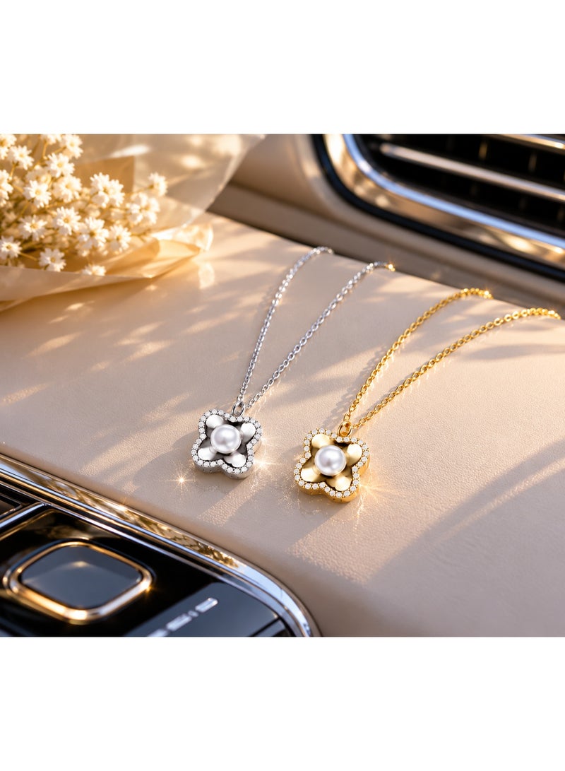 RAFAL Elegant Cultured Pearl & Zircon Pendant Necklace for Women – Luxury Silver-Plated Soft Dainty Chain, Premium Sophisticated Jewelry Accent for Special Occasions, Birthdays & Gifting - Image 4