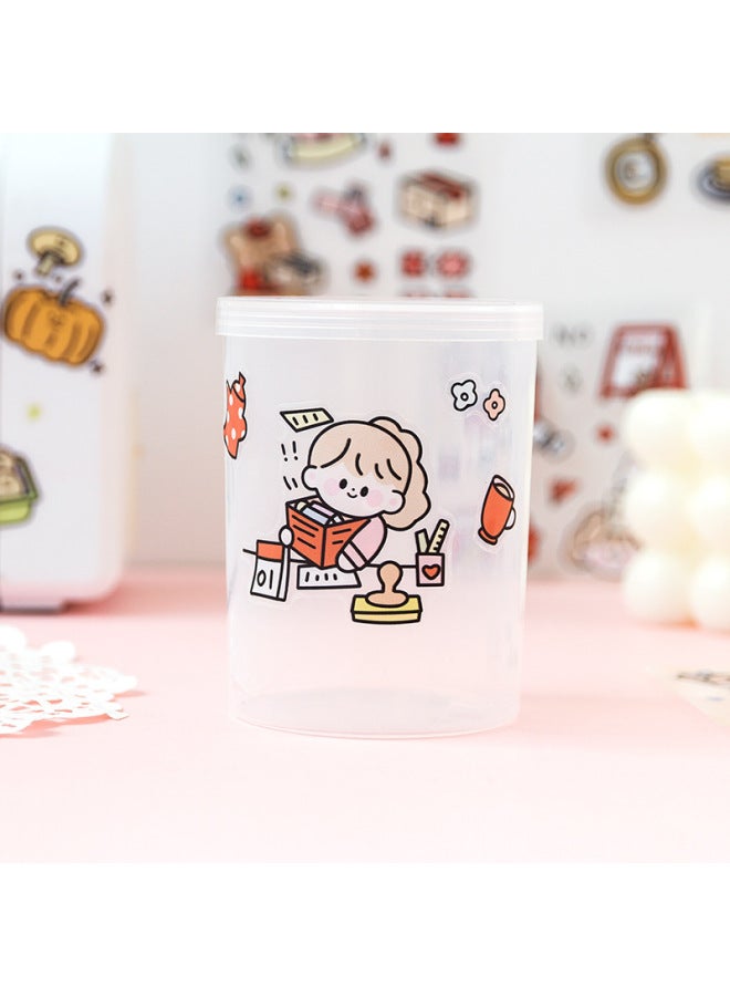 Qianyi Hand Account Stickers Suit Waterproof Transparent Water Cup Small Pattern Cane Style Girl Heart Hand Account Stickers - Image 3