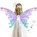 GOLDGE LED Electric Fairy Wings for Girls Moving Butterfly Wings with Lights Music Toy for Halloween Valentine Birthday Christmas Party Costume Princess Cosplay and DressUp Multicolored - Image 2