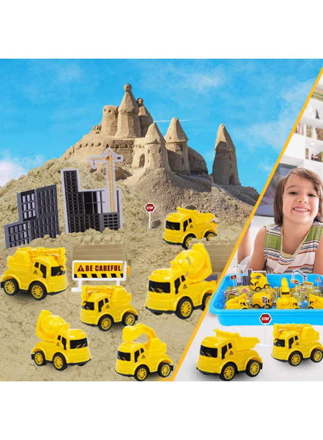 Hot Sale Kids Space Sandbox Theme Suit Construction Truck Ice Cream Clay Educational Handmade Toy-Color:Engineering Vehicle Theme Sandbox - Image 1