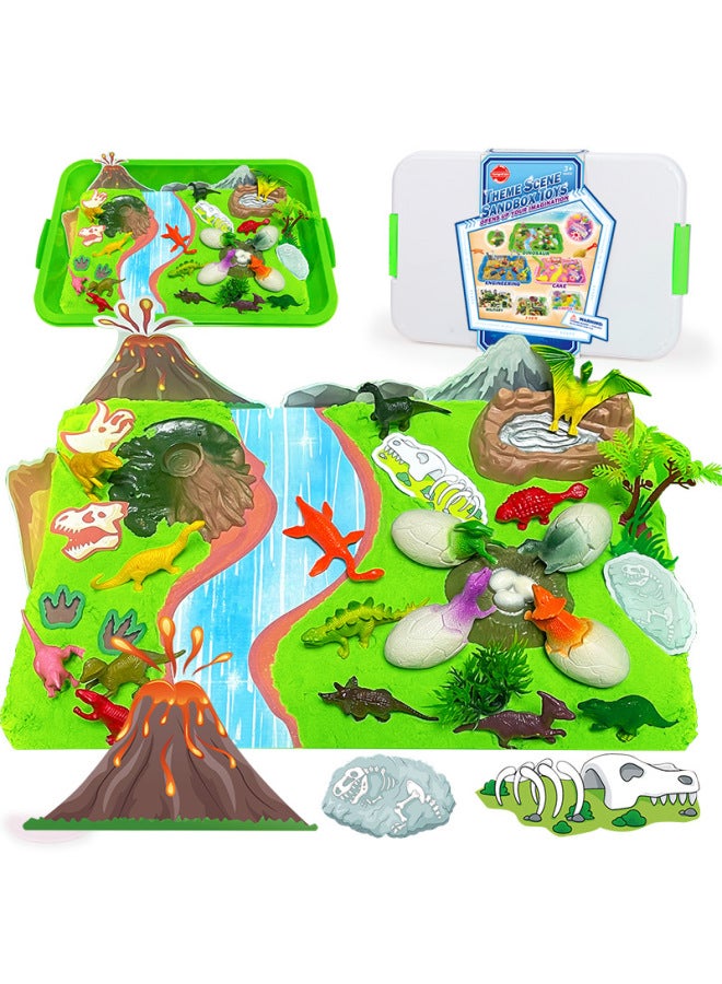 Hot Sale Kids Space Sandbox Theme Suit Construction Truck Ice Cream Clay Educational Handmade Toy-Color:Engineering Vehicle Theme Sandbox - Image 5