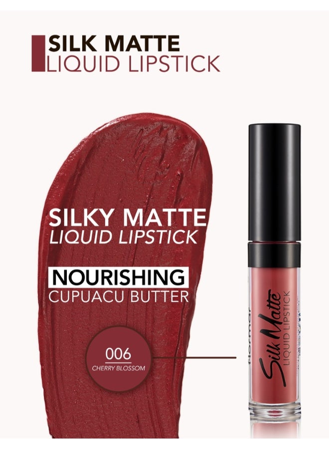 flormar Silk Matte Liquid Lipstick 006 Cherry Blossom - Image 4