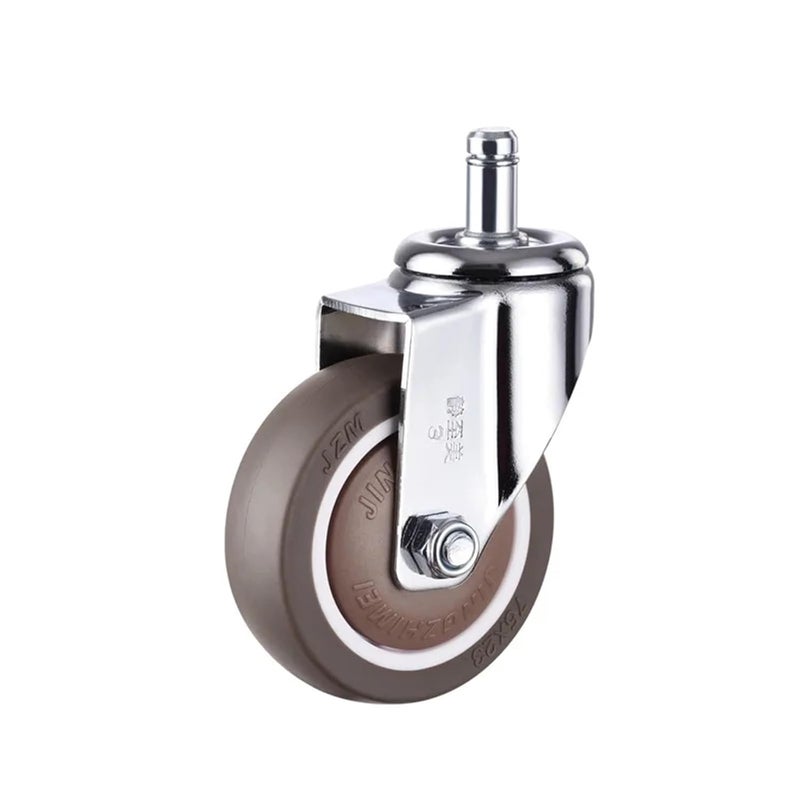 عجلات دوارة ثقيلة من TPR مقاس 2.5 بوصة مزودة بفرامل مزدوجة قابلة للقفل بدون ضوضاء - Image 1