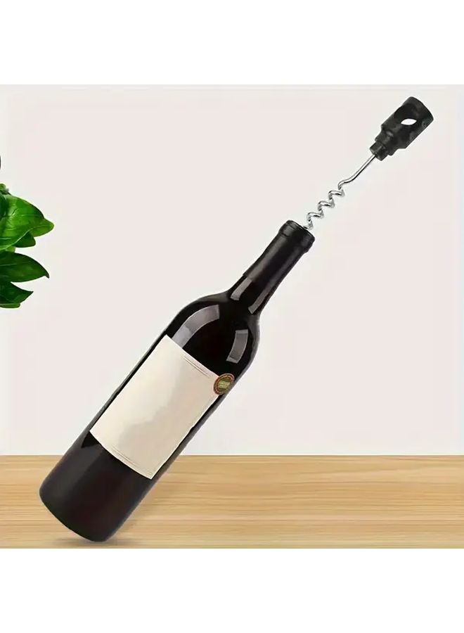 فتاحة زجاجات النبيذ من الفولاذ المقاوم للصدأ الأسود مع مفك براغي محمول ومقبض غير قابل للانزلاق - Image 5