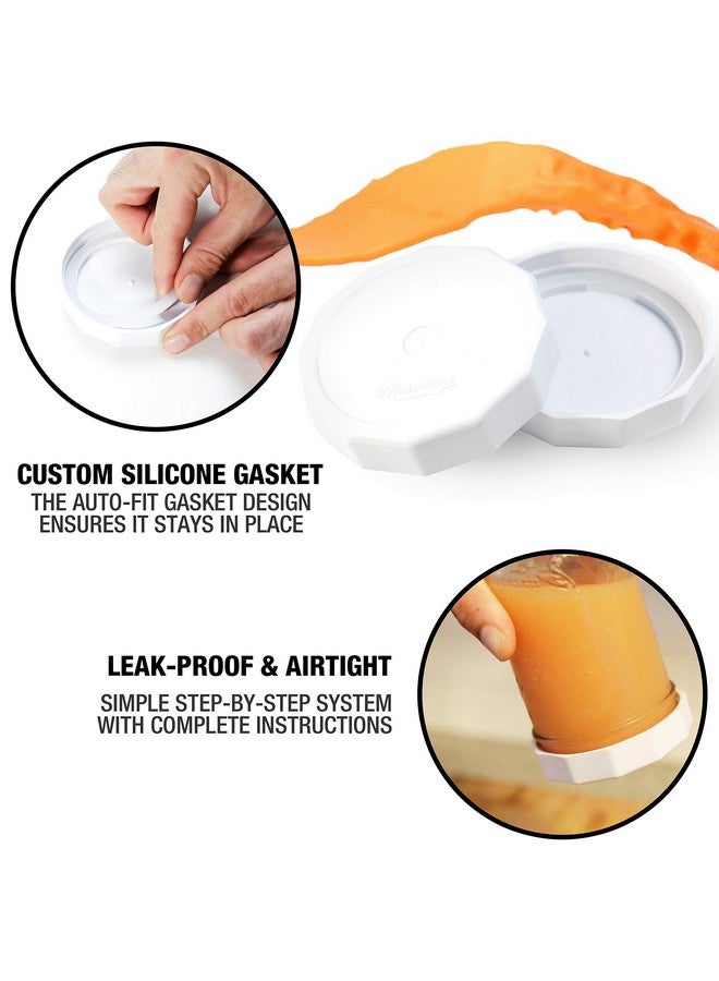 ماسونتوبس أغطية برطمانات ميسون واسعة الفم من Masontops Tough Tops - أغطية برطمانات ميسون بلاستيكية مقاومة للتسرب - خالية من مادة BPA - أغطية تعليب جافة قابلة لإعادة الاستخدام تناسب برطمانات Ball (برطمانات Ball Mason غير متضمنة) - Image 3