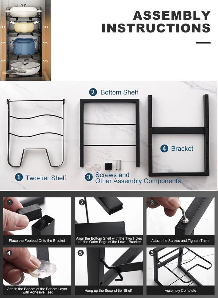 Perfii Sturdy and Adjustable Organizer Rack with Updated Design for Stability and Multipurpose Heavy-Duty Storage Solution - Image 3