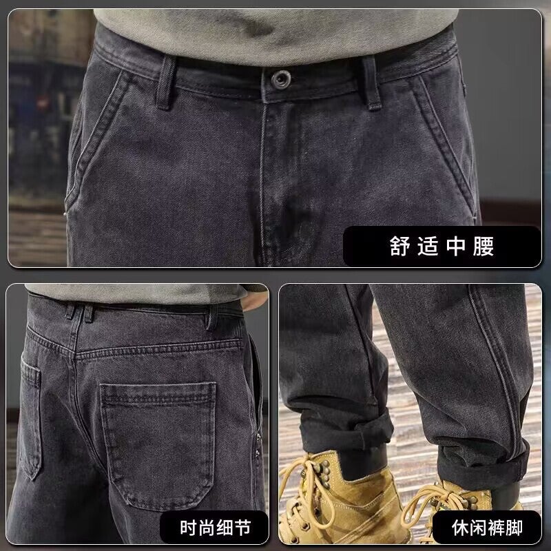 Unisex Classic Denim Jeans Loose Fit Daily Outdoor Wear - Image 4