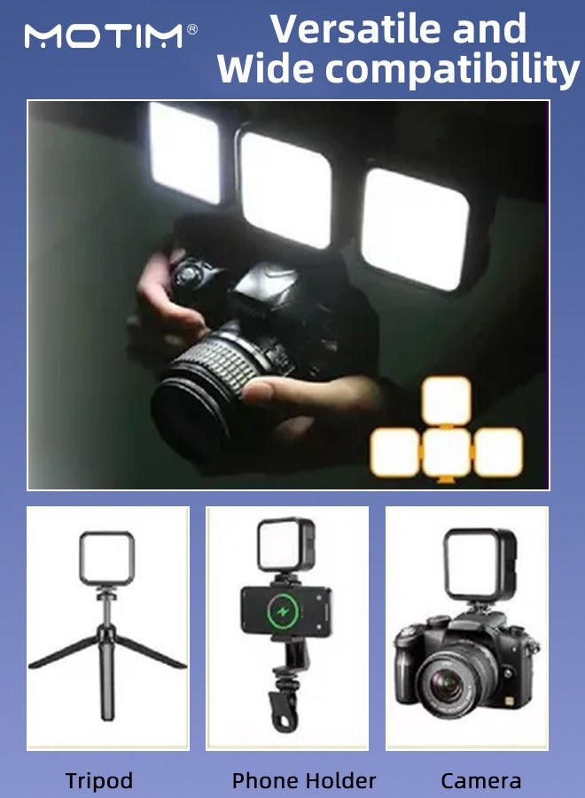 Motim Selfie Fill Light with Tripod, Mini Phone Light for Phone/Camera/Computer, 3000K-6000K Dimmable LED, Multi-Functional Pocket Video Light Portable Tripod with Clips, Phone Light Fill Light for live shooting - Image 5