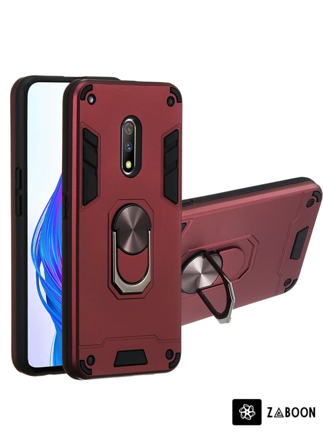 Zaboon Protective Case Cover For OPPO K3 & Realme X 2 in 1 Armour Series PC + TPU Protective Case with Ring Holder - Image 1
