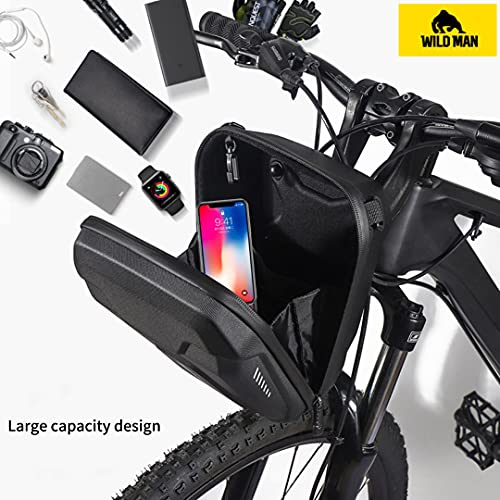 WILD MAN Quick Release 3L Hard Shell Rainproof Scooter Storage Bag for Kick Scooters Folding Bike Kick Board Handlebar Bag MTB (E8) - Image 4
