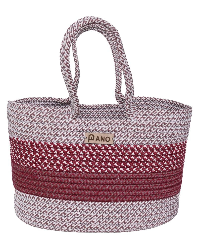 Panço Polypropelyene Multi-purpose Storage Hand Bag, Attractive Hand Bag, Large Tote Basket, Organizer, Beach Bags for Women, Boho Basket, Used For Storage - Image 1