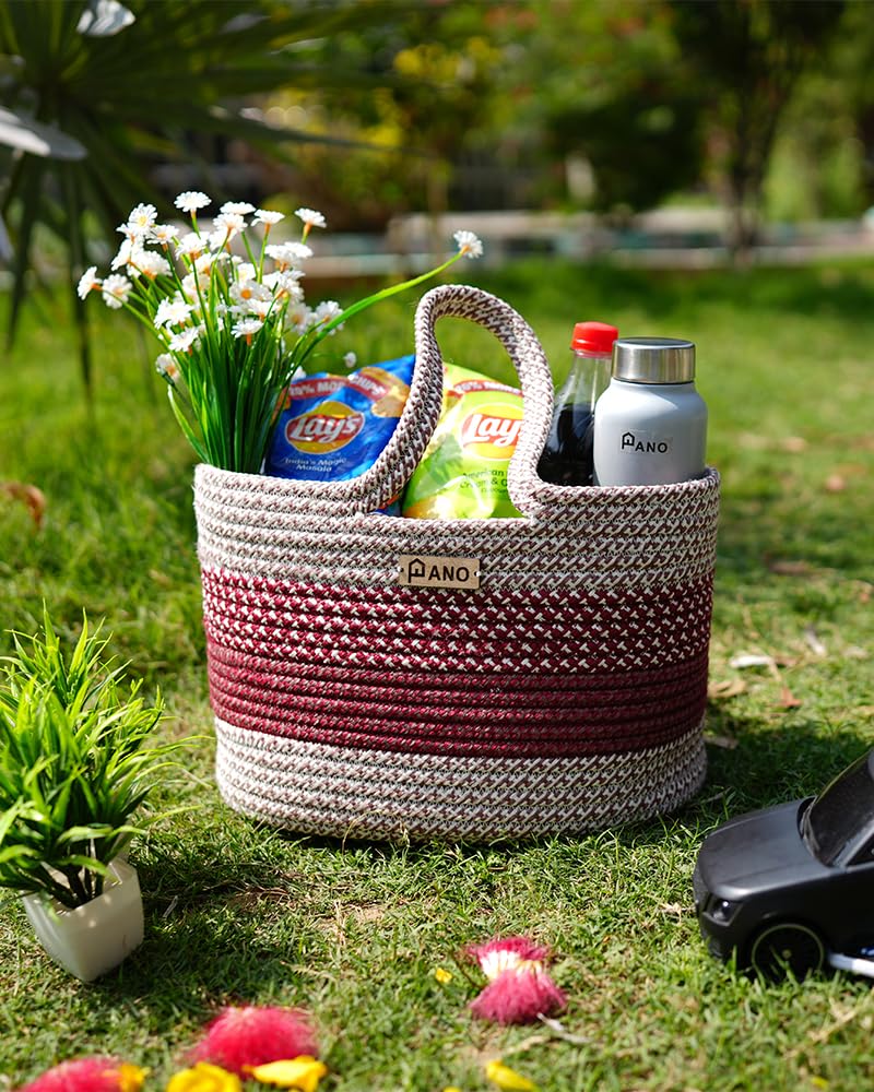 Panço Polypropelyene Multi-purpose Storage Hand Bag, Attractive Hand Bag, Large Tote Basket, Organizer, Beach Bags for Women, Boho Basket, Used For Storage - Image 2