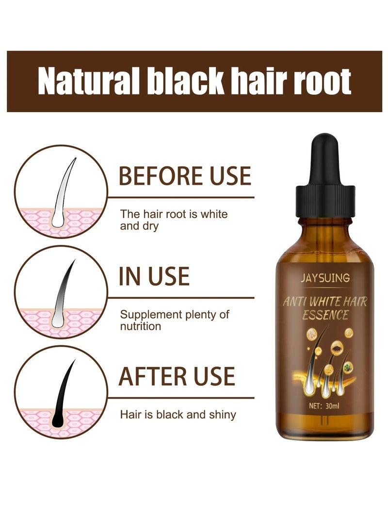 Jaysuing Anti White Hair Serum, Nourishing Anti Grey Hair Essence Oil, Smooth And Effective Hair Growth Oil, Moisturizing Hair Repair Essence For Thicker, Darker And Healthier Hair - Image 2
