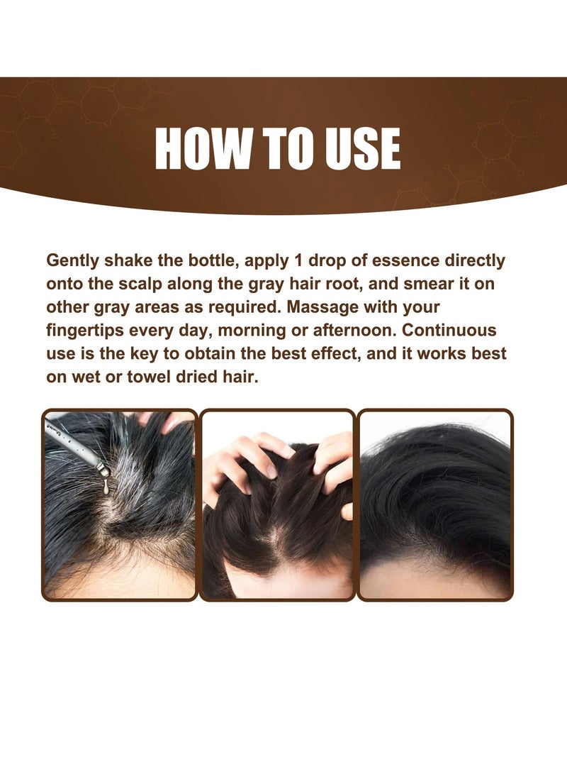 Jaysuing Anti White Hair Serum, Nourishing Anti Grey Hair Essence Oil, Smooth And Effective Hair Growth Oil, Moisturizing Hair Repair Essence For Thicker, Darker And Healthier Hair - Image 5