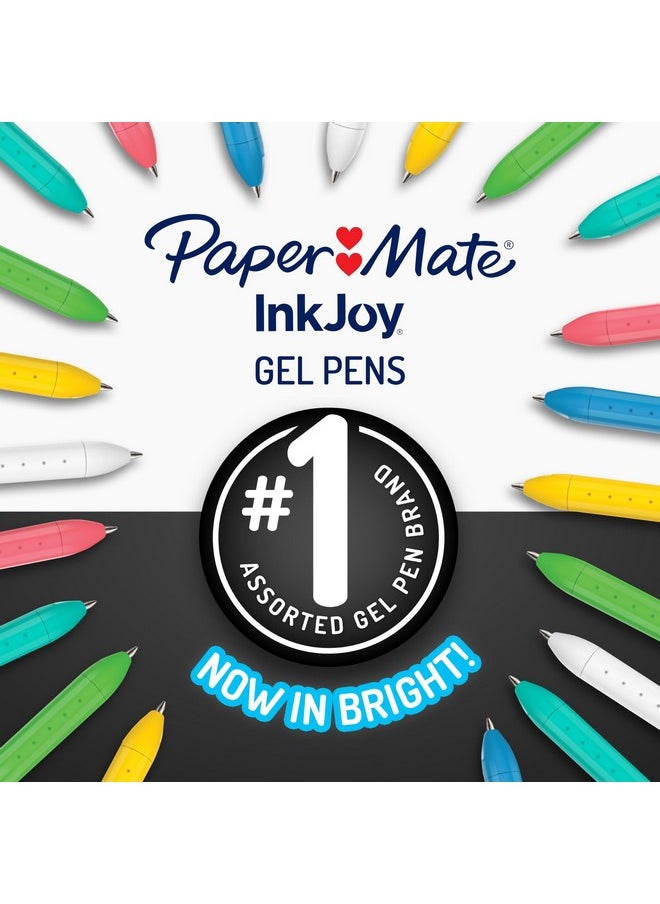Paper Mate Inkjoy Bright Gel Pens, Medium Point (0.7Mm), Retractable, Assorted Opaque Ink, Comfortable Grip, Vivid Colors, Stocking Stuffers, 6-Pack  - Image 2
