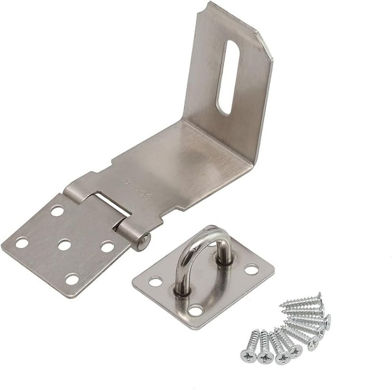 Heavy Duty 5 Inch Security Hasp And Staple For Padlock Easy Installation On Doors Cabinets Boxes - Image 2