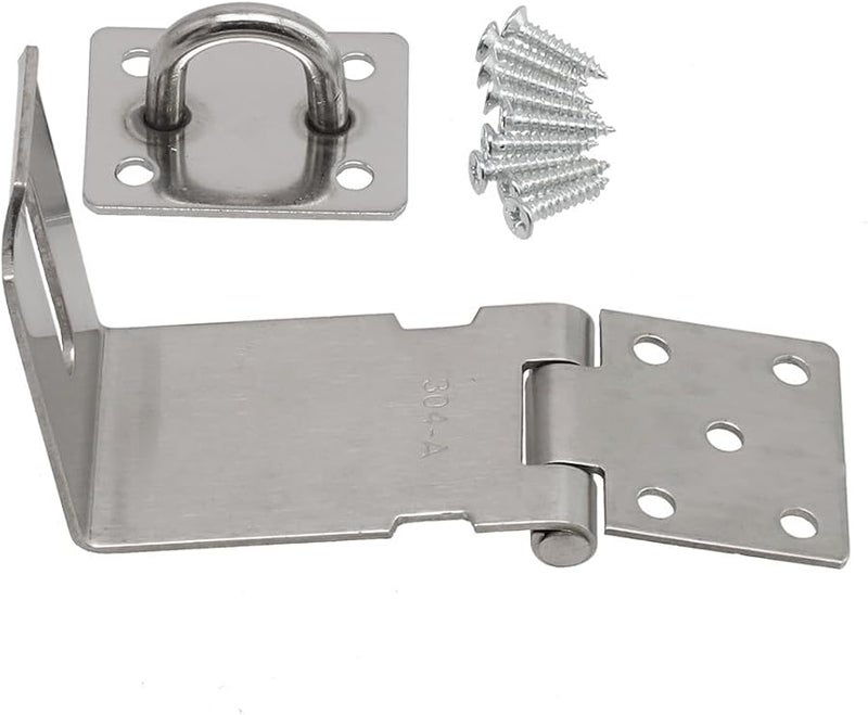 Heavy Duty 5 Inch Security Hasp And Staple For Padlock Easy Installation On Doors Cabinets Boxes - Image 5
