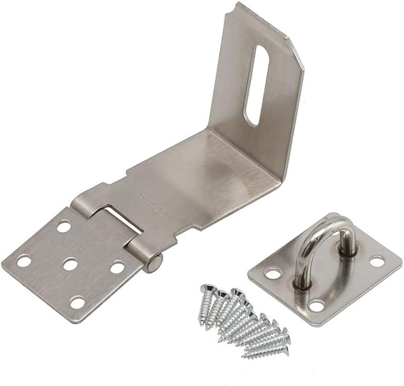 Heavy Duty 5 Inch Security Hasp And Staple For Padlock Easy Installation On Doors Cabinets Boxes - Image 4