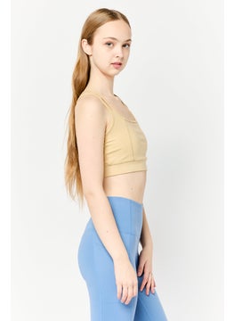 Don't Call Me Jennyfer Women Plain Sports Bra, Tan  - Image 3