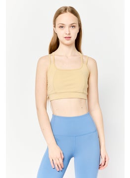Don't Call Me Jennyfer Women Plain Sports Bra, Tan  - Image 1