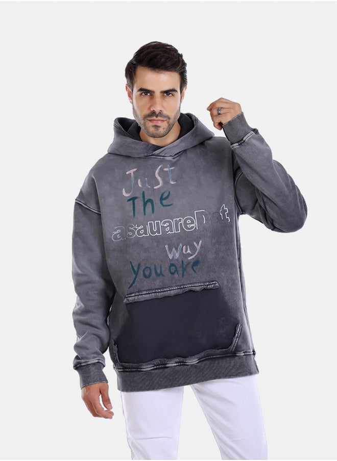 WHITE RABBIT - Heather Kangaroo Pocket Hoodie - Image 1
