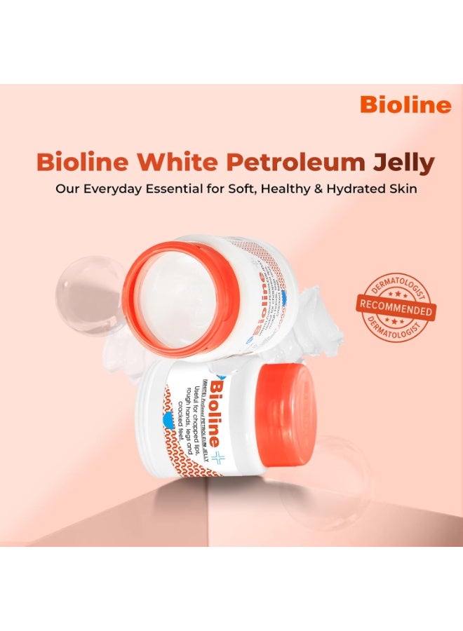 بايولاين بيولين وايت جيلي بترولي معطر لتشقق الشفاه والأيدي الخشنة والساقين والأقدام المتشققة | كريم مرطب ومهدئ للبشرة الجافة | علبة 200 جرام - Image 4