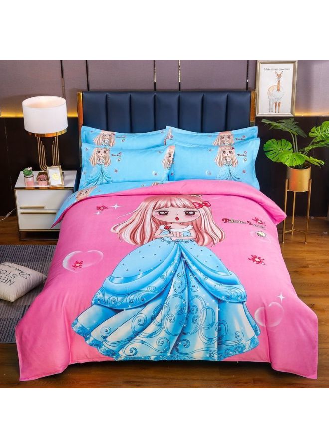 طقم ملاءة سرير مفردة ومزدوجة مكون من أربع قطع من القطن غير المنسوج بطبعة زهور سميكة كبيرة الحجم، طقم ملاءة سرير مفردة ومزدوجة مكون من ثلاث قطع من Bed Dream Domain-اللون: Tb*028*loli-المواصفات: غطاء لحاف 1.5*2.0+ملاءات+أغطية وسائد*2 - Image 1