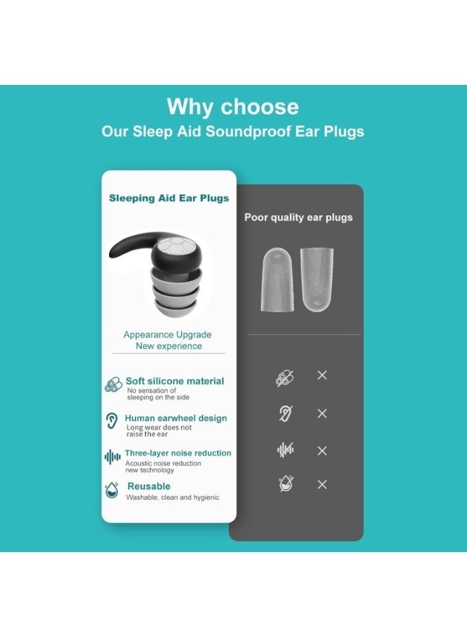 Stars Market Noise Cancelling Earplugs for Sleeping, Reusable Ear Plugs for Kids & Adults – Comfortable Silicone & Foam Ear Protection for Snoring, Work, Swimming, Travel, Studying & Concerts - Image 2