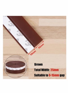 Excefore 16 Feet Silicone Seal Strip Door Weather Stripping Door Seal Strip Window Seal Silicone Sealing Tape for Door Draft Stopper Adhesive Tape for Doors Windows and Shower Glass - Brown 25MM  - Image 4