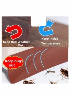 Excefore 16 Feet Silicone Seal Strip Door Weather Stripping Door Seal Strip Window Seal Silicone Sealing Tape for Door Draft Stopper Adhesive Tape for Doors Windows and Shower Glass - Brown 25MM  - Image 2