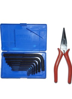 PERFECT TECH PERFECT TECH Combo 2 Pcs Nose Plier 6 Inch 9 Pcs Allen Key Set Combination Long Nose Cutting Hex Allen Key Set Tools Kit Socket Wrench Allen Key Industrial Plumber Hand Tools  - Image 5