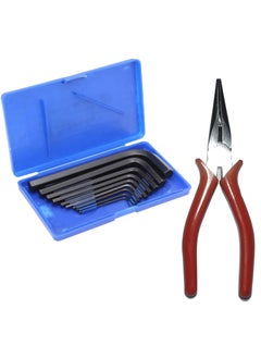 PERFECT TECH PERFECT TECH Combo 2 Pcs Nose Plier 6 Inch 9 Pcs Allen Key Set Combination Long Nose Cutting Hex Allen Key Set Tools Kit Socket Wrench Allen Key Industrial Plumber Hand Tools  - Image 1
