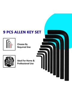 PERFECT TECH PERFECT TECH Combo 2 Pcs Nose Plier 6 Inch 9 Pcs Allen Key Set Combination Long Nose Cutting Hex Allen Key Set Tools Kit Socket Wrench Allen Key Industrial Plumber Hand Tools  - Image 2