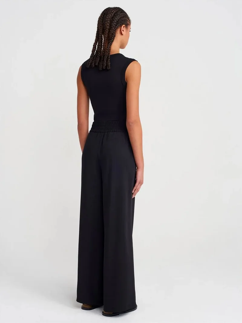 Dilvin Dilvin Women's Wide-Leg Crepe Trousers