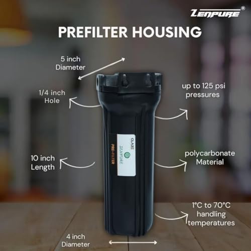 ZENPURE WITH DEVICE Zenpure Pre Filter Housing Kit with 2 Spun Filter Suitable for All Kind of RO/UV/UF + 1 Tap Water Purifier + 2 PF Elbow Connector + Pipe - Image 3
