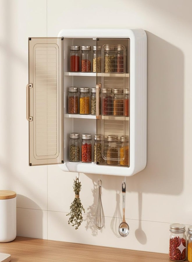 Rellon Industries Spice Rack Cabinet MultipurposeOrganizer 3 Shelf, Kitchen Counter Shelves, Kitchen Storage,Stackable, Expandable, Metal and Engineered Wood Hevy Lock (A1) - Image 1