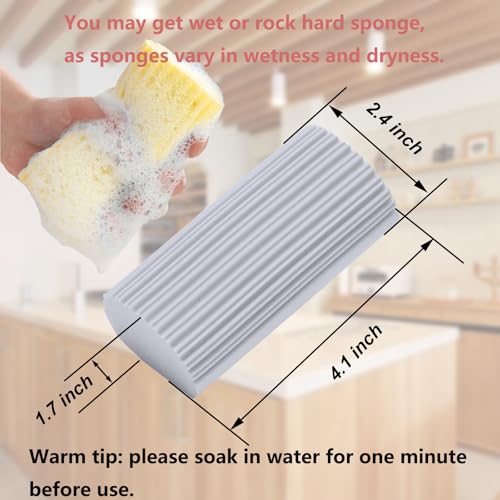 HDAIUCOV 6 Pack Damp Clean Duster Sponge,Dusting Sponge Duster for Housekeeping,Reusable Household Cleaning Sponge for Blinds, Fan Blades,Mirrors,Glass, Baseboards,Window Track Grooves and Car (Grey) - Image 2