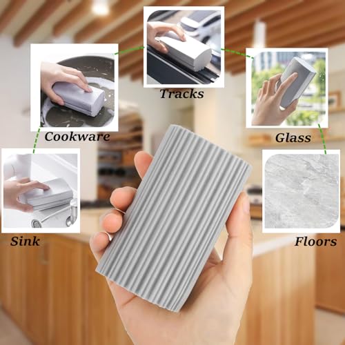 HDAIUCOV 6 Pack Damp Clean Duster Sponge,Dusting Sponge Duster for Housekeeping,Reusable Household Cleaning Sponge for Blinds, Fan Blades,Mirrors,Glass, Baseboards,Window Track Grooves and Car (Grey) - Image 5