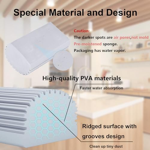 HDAIUCOV 6 Pack Damp Clean Duster Sponge,Dusting Sponge Duster for Housekeeping,Reusable Household Cleaning Sponge for Blinds, Fan Blades,Mirrors,Glass, Baseboards,Window Track Grooves and Car (Grey) - Image 3