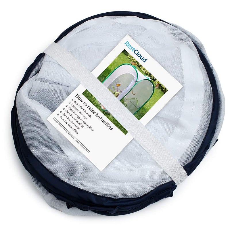RESTCLOUD 36" Large Monarch Butterfly Habitat, Giant Collapsible Insect Mesh Cage Terrarium Pop-up 24 x 24 x 36 Inches - Image 3