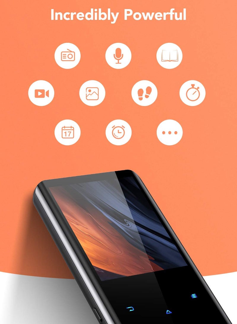 AGPTEK 32GB MP3 Player with Bluetooth 5.3, A19X 2.4" Curved Screen Portable Music Player with Speaker Lossless Sound with FM Radio, Voice Recorder, Supports up to 128GB, Black - Image 5