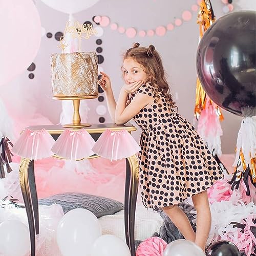 ZUYYON 12 Pcs Mini Tutu Table Skirt Wine Bottle Cover Tulle Tutu Table Skirt Decor Tutu Garland Tulle Table Centerpieces for Wedding Baby Shower Cake Dessert Birthday Party(Pink) - Image 5