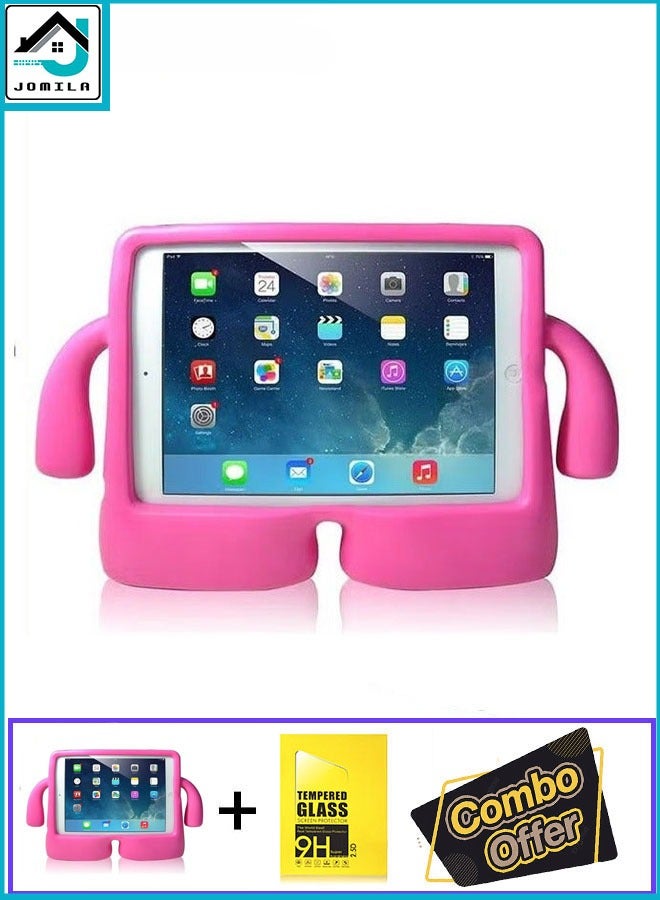 2 in 1 Kids Shock‑Proof EVA Case with Handle & Stand for iPad Mini 7 Bright Durable Cover with Glass
