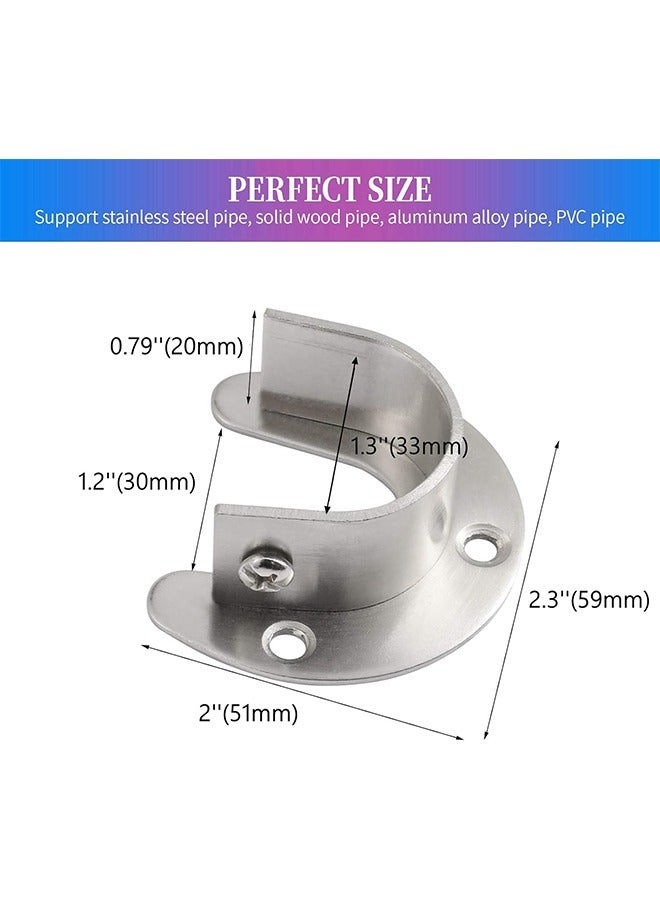 Heavy Duty Closet Rod Brackets Closet Shower Rod Bracket Closet Rod Holders Closet Pole Sockets Closet Rod Supports for Rod (2 PCS, Silver) - Image 4