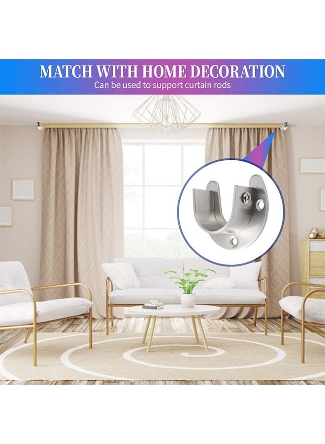 Heavy Duty Closet Rod Brackets Closet Shower Rod Bracket Closet Rod Holders Closet Pole Sockets Closet Rod Supports for Rod (2 PCS, Silver) - Image 5