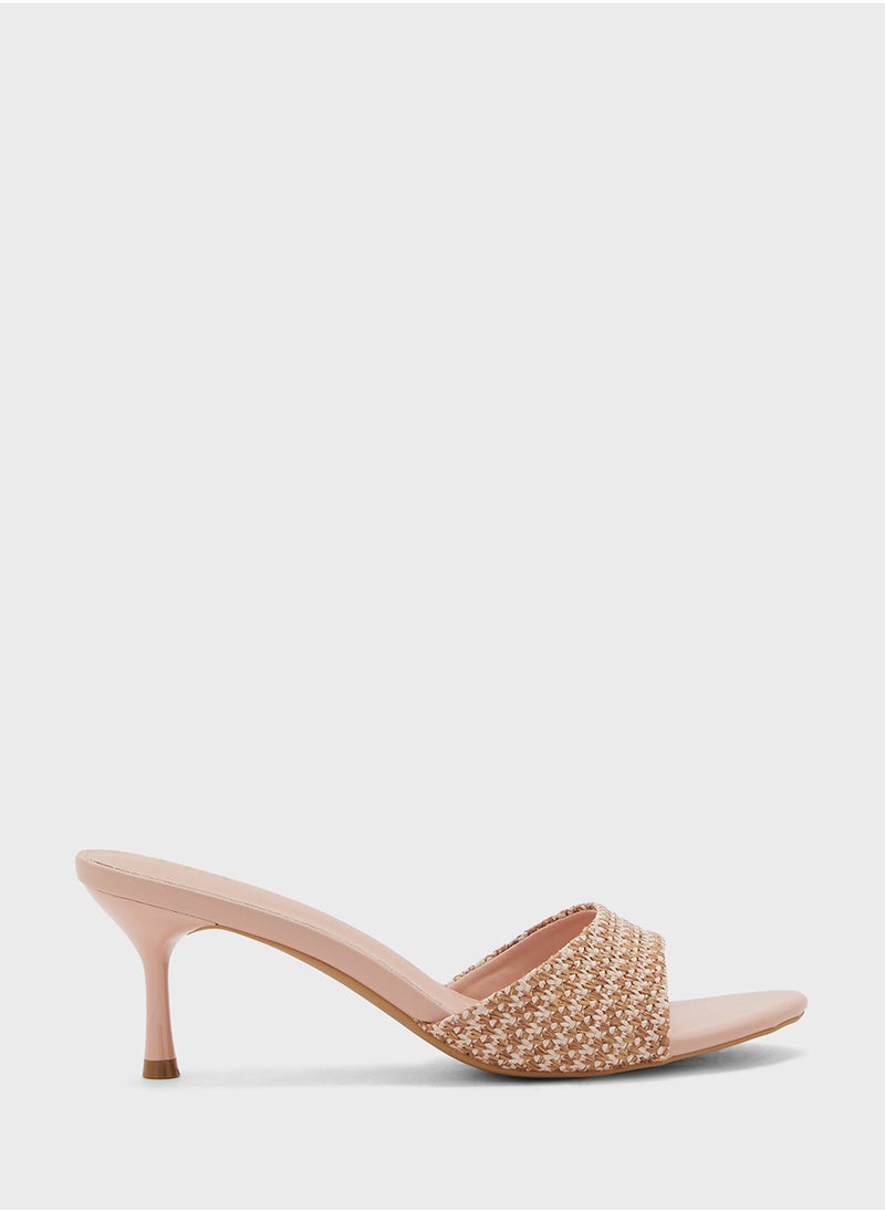 ELLA Weave Detail Mule Heel Sandal  - Image 1